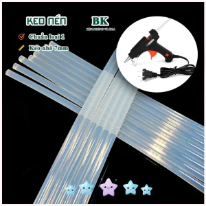 Keo nến silicon trong suốt loại nhỏ 7mm dùng cho máy bắn keo 20w, 60w