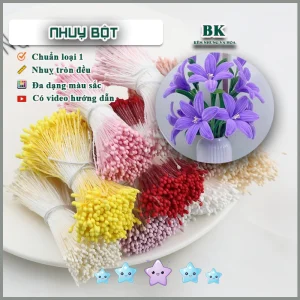 Nhụy Bột Làm Hoa Handmade Đầu Nhỏ 2mm Sơn Mờ Nhiều Màu Sắc